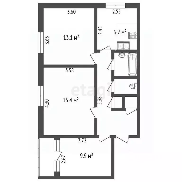 Комната Калужская область, Калуга ул. Баррикад, 115 (15.4 м) - Фото 2