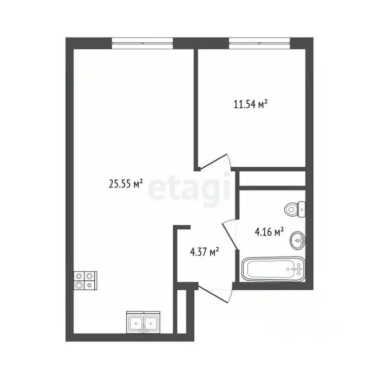 1-к кв. Санкт-Петербург просп. Крузенштерна, 13 (45.3 м) - Фото 2