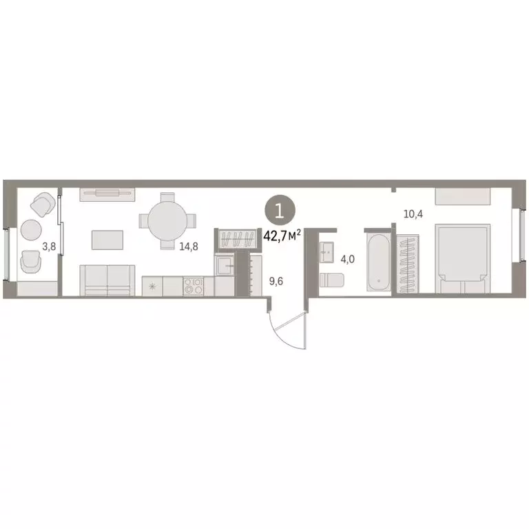 1-комнатная квартира: Курган, жилой район Центральный, ЖК Дом Кино ... - Фото 2