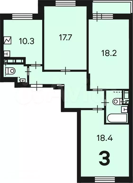 Аукцион: 3-к. квартира, 81,3 м, 2/12 эт. - Фото 0