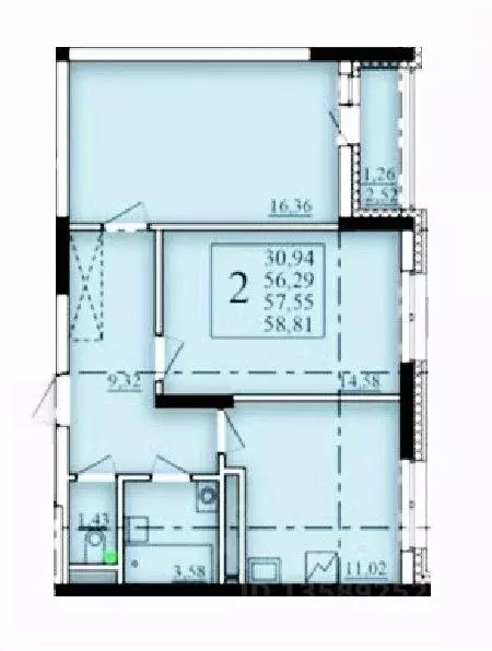 2-к кв. Башкортостан, Уфа Затон-Восточный жилрайон, Паруса жилой ... - Фото 1