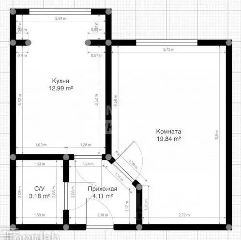 1-к кв. Кабардино-Балкария, Нальчик ул. Шогенова, 77 (45.0 м) - Фото 2