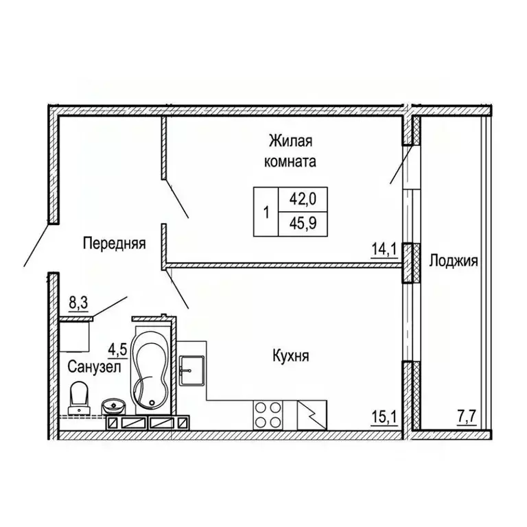 1-к кв. Приморский край, Владивосток На Черняховского жилой квартал,  ... - Фото 1