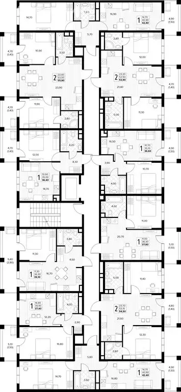 1-комнатная квартира: Сукко, жилой комплекс Кипарис (37.4 м) - Фото 2