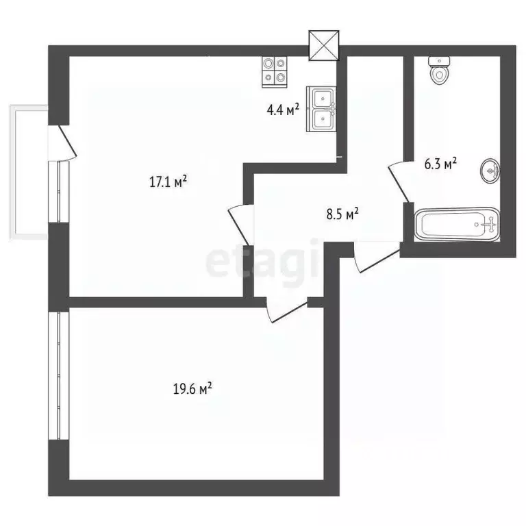 1-к кв. Краснодарский край, Краснодар ул. Имени 40-летия Победы, 33Г ... - Фото 2