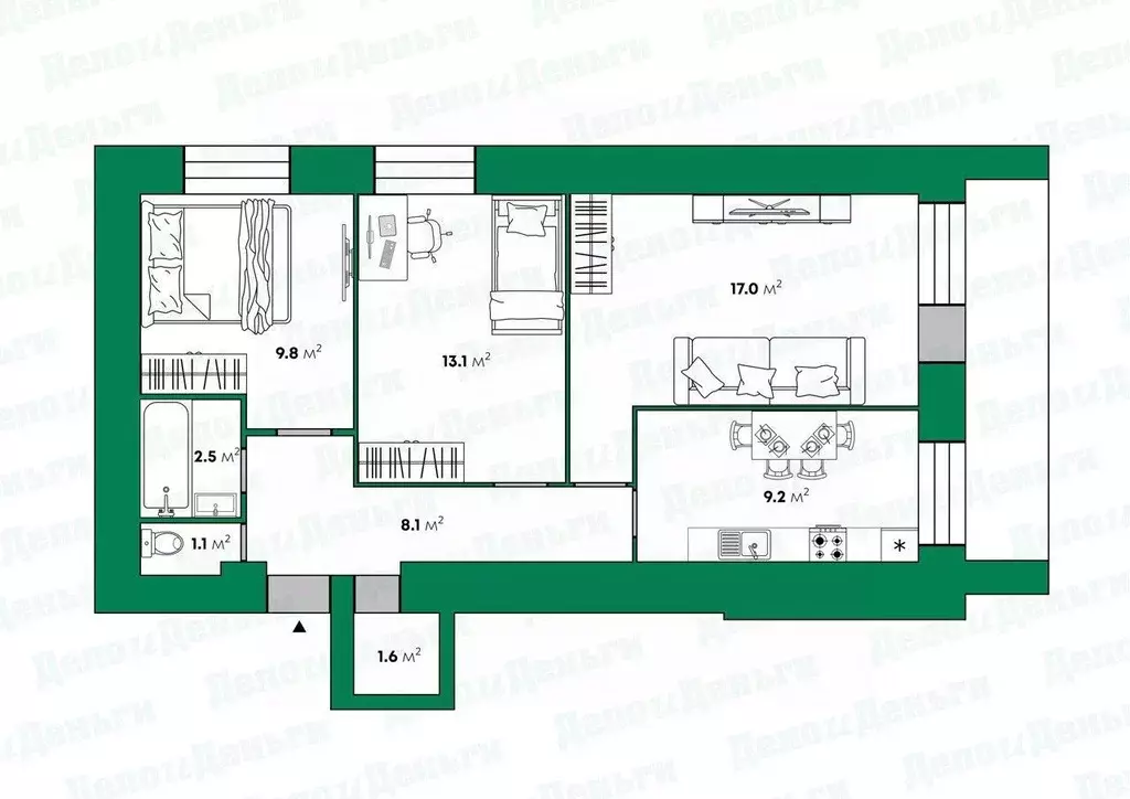 3-к кв. Кировская область, Киров ул. Ленина, 123 (62.4 м) - Фото 2