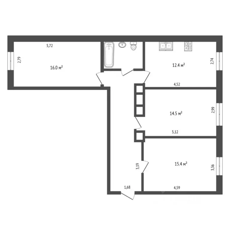 3-к кв. Тюменская область, Тюмень ул. Ленина, 69А (78.0 м) - Фото 1