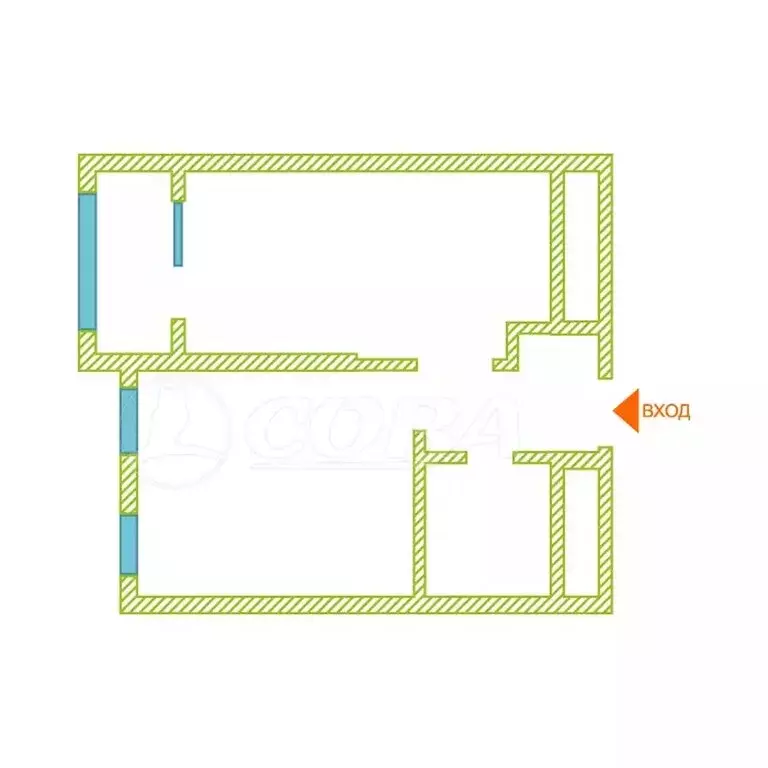 1-комнатная квартира: Тюмень, улица Евгения Войнова, 3 (37 м) - Фото 1