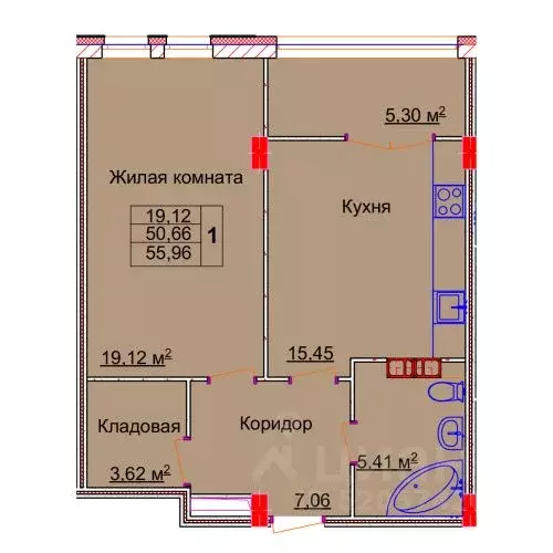 1-к кв. Ивановская область, Иваново Лежневская ул., 98 (55.96 м) - Фото 0