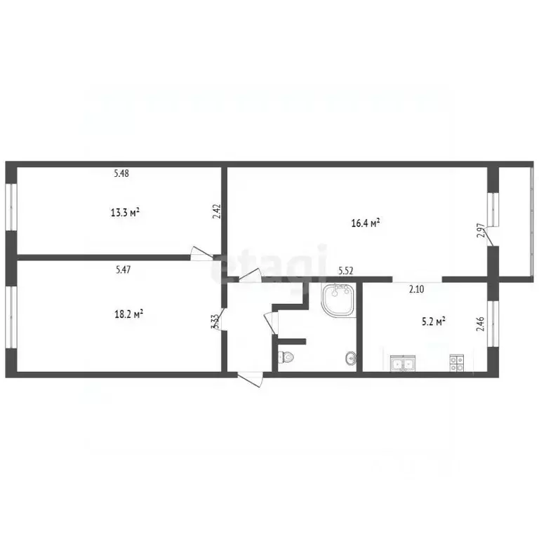 3-к кв. Вологодская область, Вологда Советский просп., 75 (60.3 м) - Фото 2