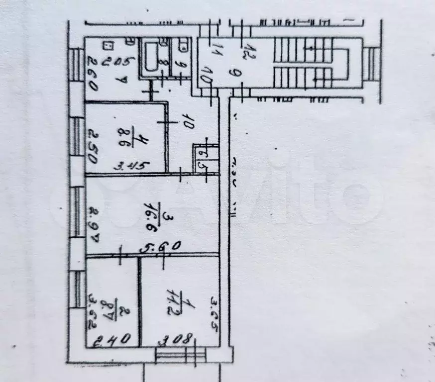 4-к. квартира, 61,6 м, 4/5 эт. - Фото 0