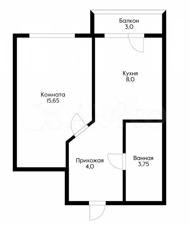 1-к. квартира, 33,6 м, 2/17 эт. - Фото 0