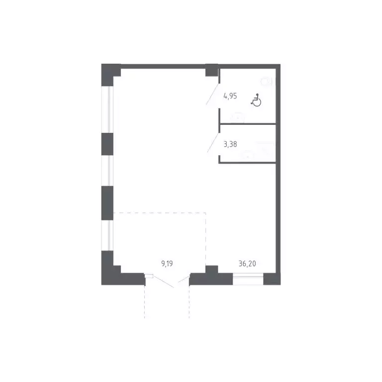 Помещение свободного назначения (53.72 м) - Фото 1