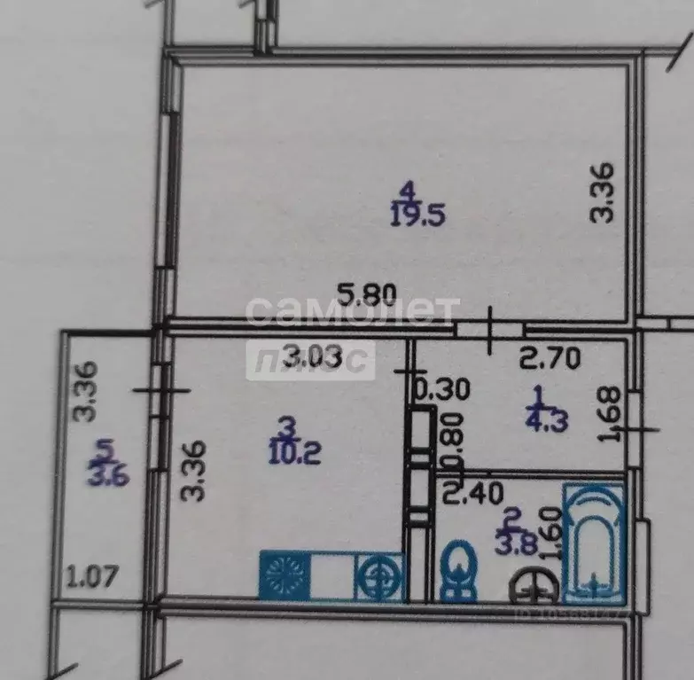 1-к кв. Краснодарский край, Анапа ул. Адмирала Пустошкина, 22к8 (41.4 ... - Фото 2