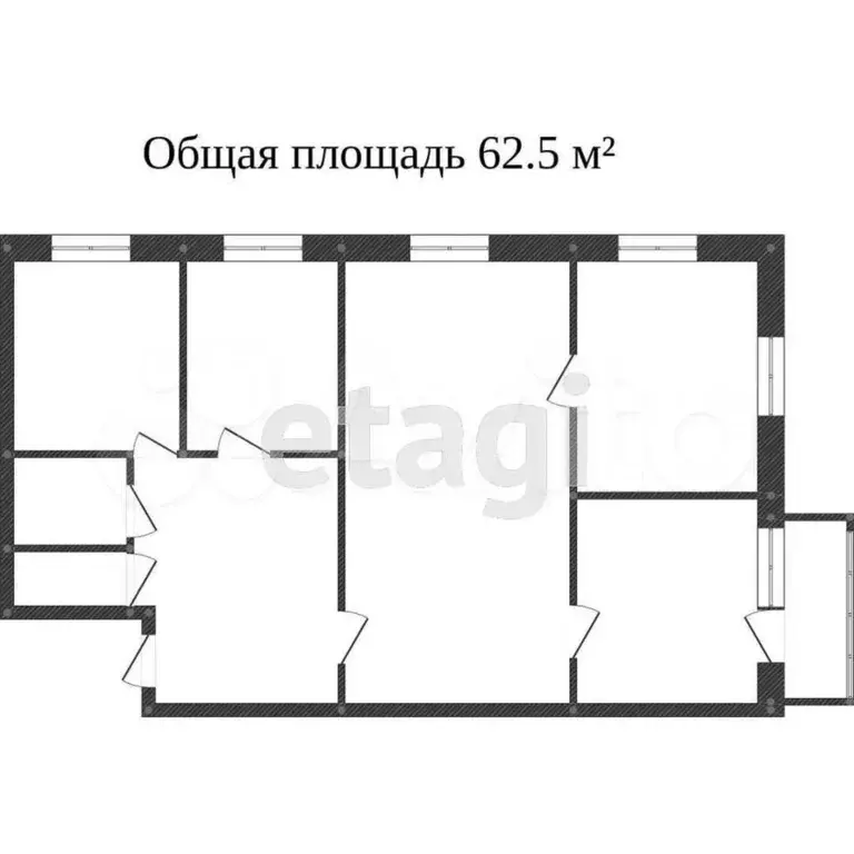 4-к. квартира, 60,6 м, 4/5 эт. - Фото 0