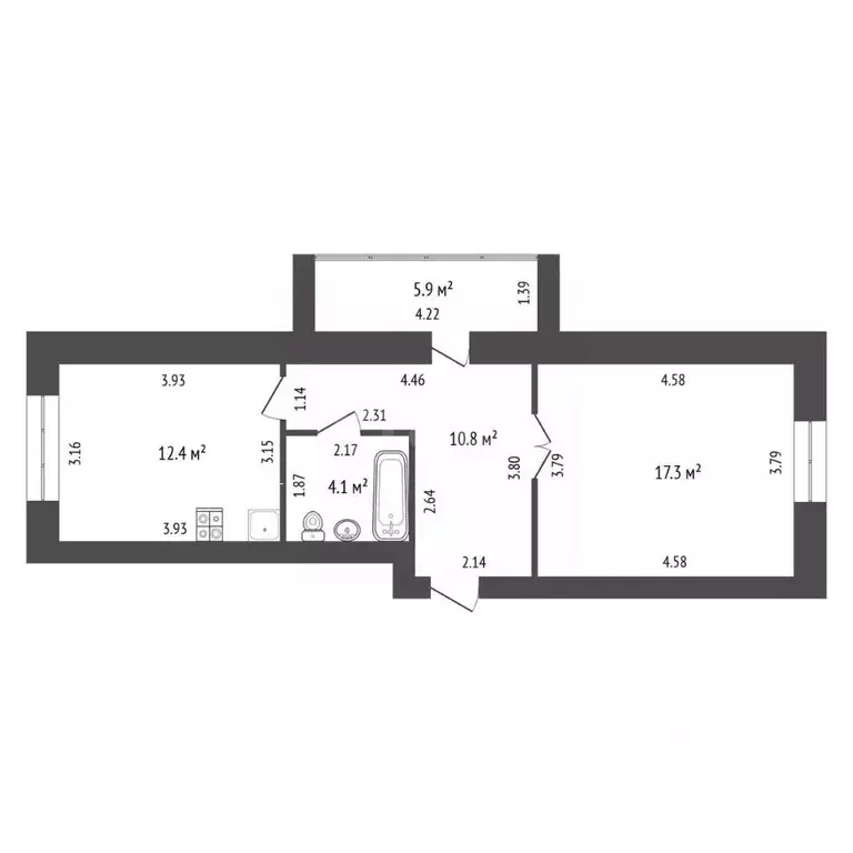 1-к кв. Тамбовская область, Тамбов Пензенская ул., 7 (44.6 м) - Фото 2