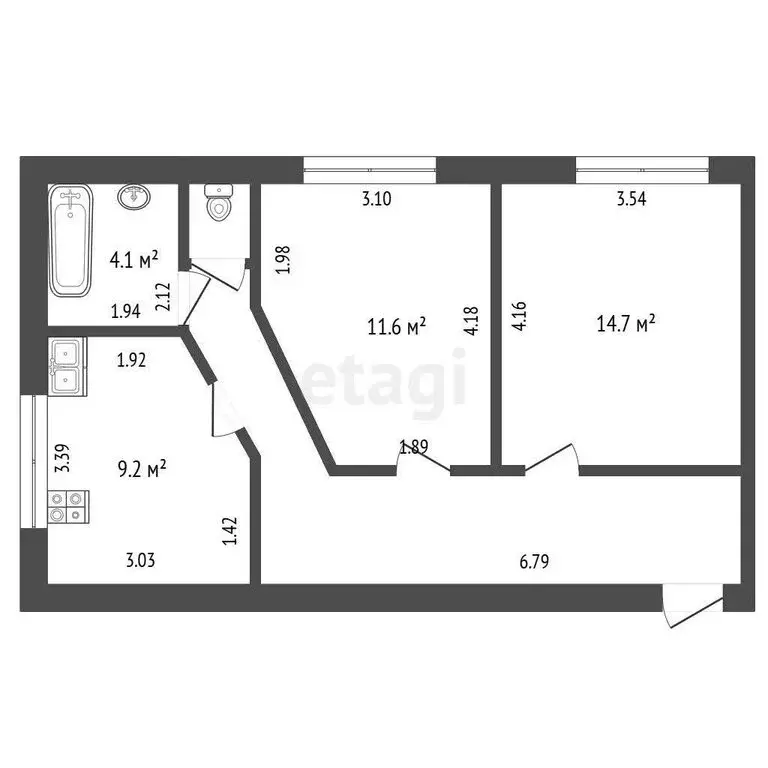 2-комнатная квартира: Белгород, микрорайон Новый, Сургутская улица, 87 ... - Фото 1