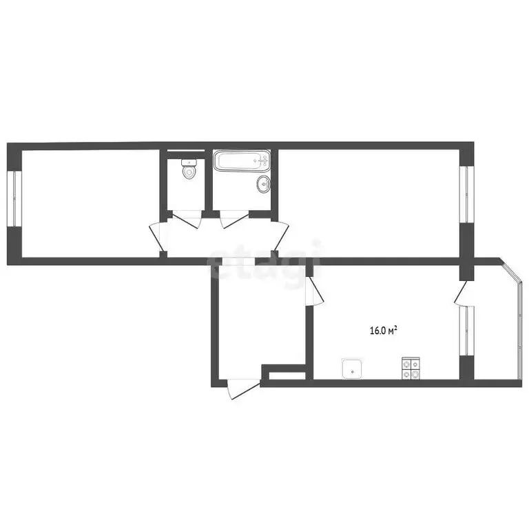 2-комнатная квартира: деревня Патрушева, улица Александра Пушкина, 5 ... - Фото 1