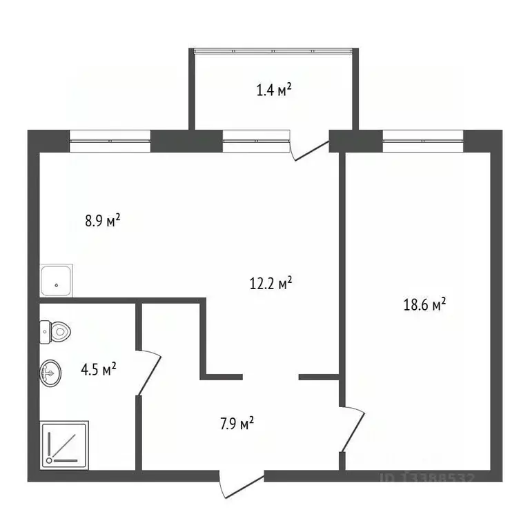 2-к кв. Красноярский край, Красноярск ул. Лесников, 23 (51.1 м) - Фото 2