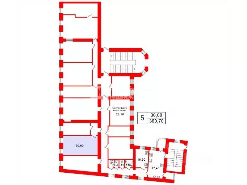 Комната Санкт-Петербург ул. Рубинштейна, 26 (30.0 м) - Фото 1