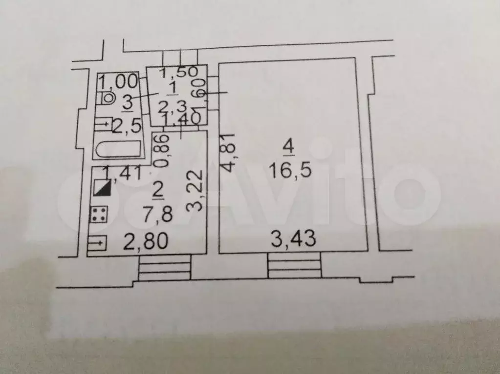 1-к. квартира, 29 м, 2/2 эт. - Фото 0