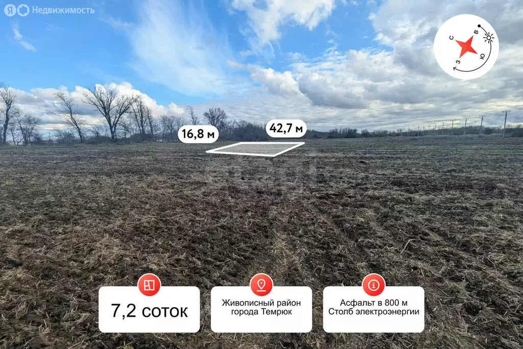 Участок в Краснодарский край, Темрюк (7.17 м) - Фото 2