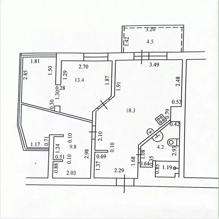 2-к кв. Краснодарский край, Сочи Новый Сочи мкр, ул. Санаторная, 63/1 ... - Фото 2