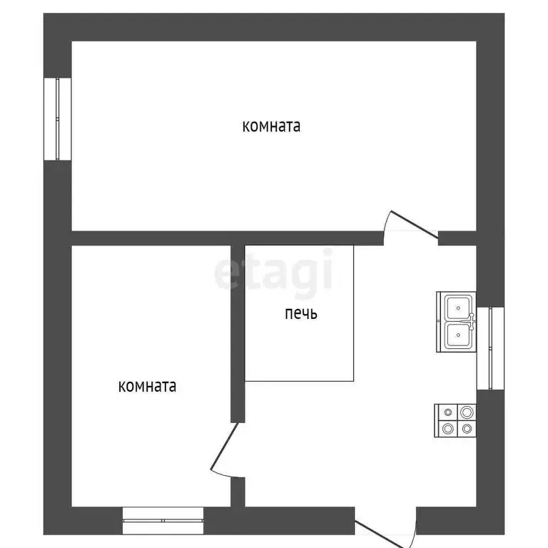 Квартира, 2 комнаты, 34.4 м - Фото 0