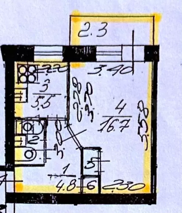 1-к. квартира, 30,5 м, 4/5 эт. - Фото 0