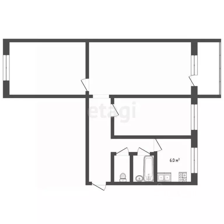 3-к кв. Ярославская область, Рыбинск Спортивная ул., 3 (59.1 м) - Фото 2