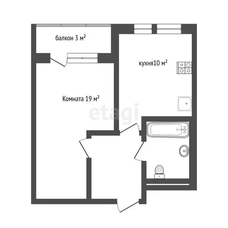 1-комнатная квартира: территория Цемдолина, Парковая улица, 32к100 ... - Фото 0