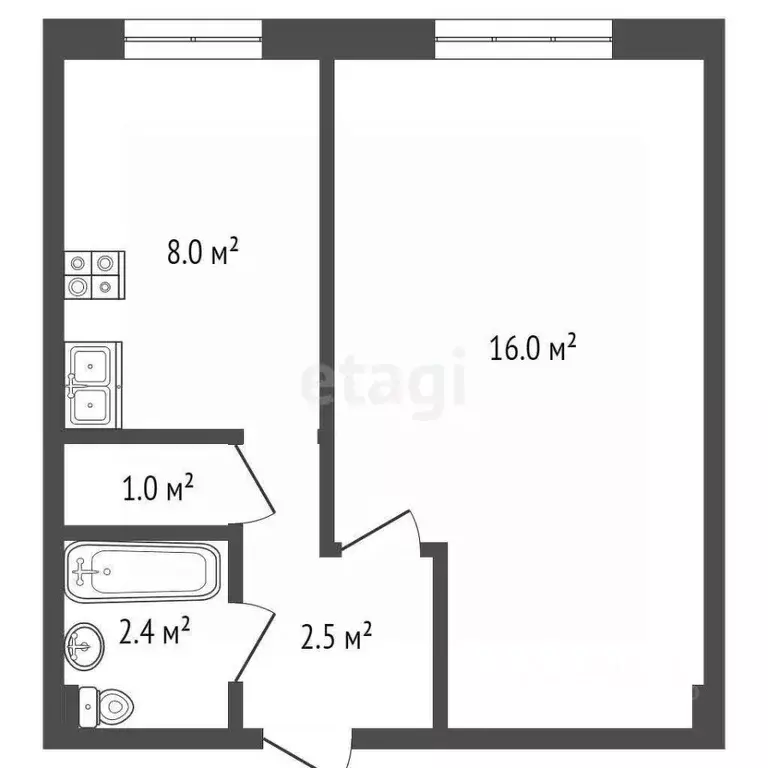 1-к кв. Крым, Феодосия пер. Димитрова, 2 (35.4 м) - Фото 2