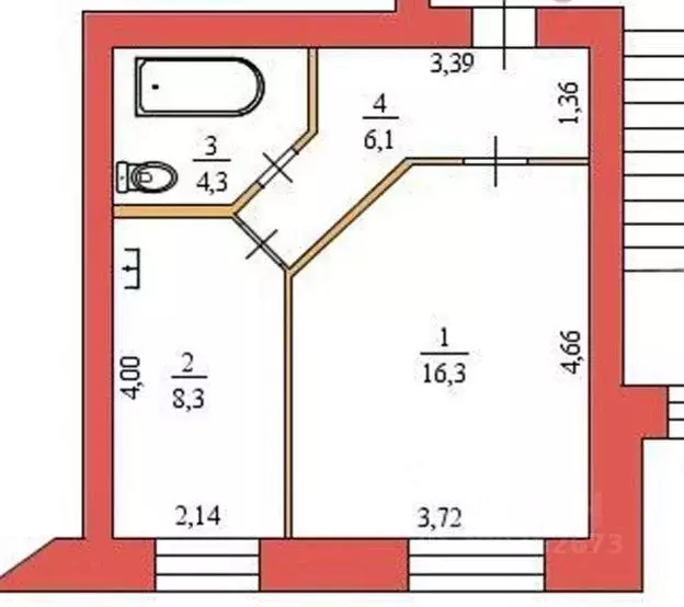 1-к кв. Тыва, Кызыл ул. Суворова, 62/1 (35.0 м) - Фото 0