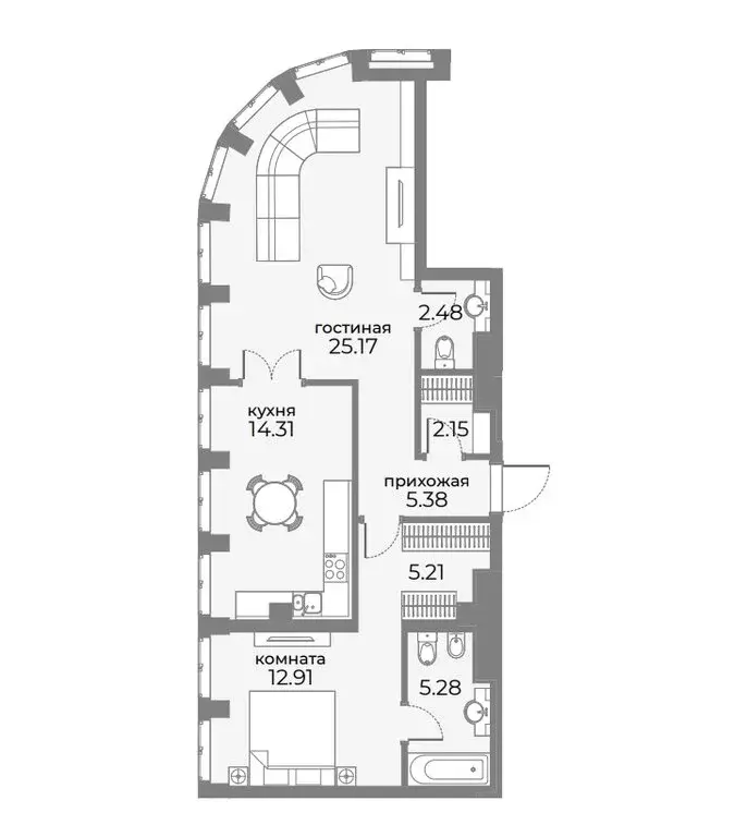 2-комнатная квартира: Москва, Дружинниковская улица, 15А (76.3 м) - Фото 1
