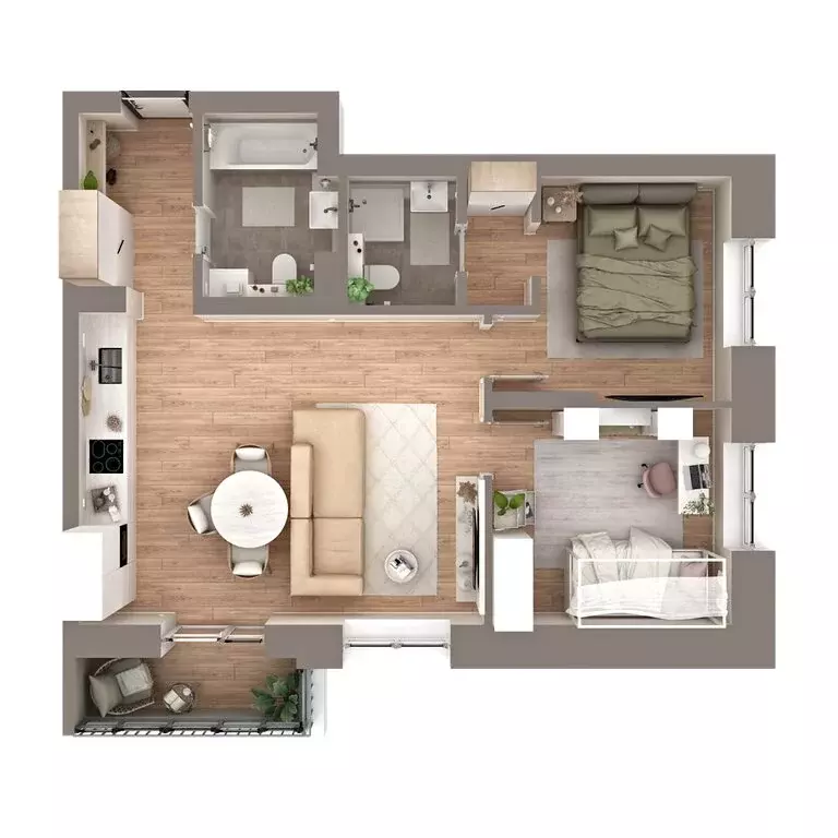 3-комнатная квартира: Пермь, Парковый проспект, 36В (63.3 м) - Фото 2