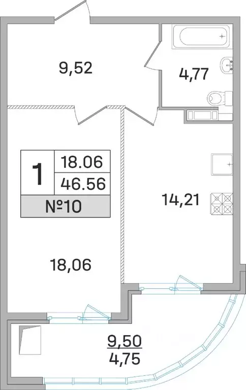 1-к кв. московская область, королев ул. калинина, 11 (46.56 м) - Фото 0