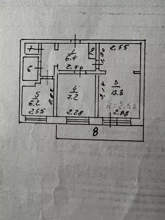 2-к. квартира, 38 м, 5/5 эт. - Фото 0