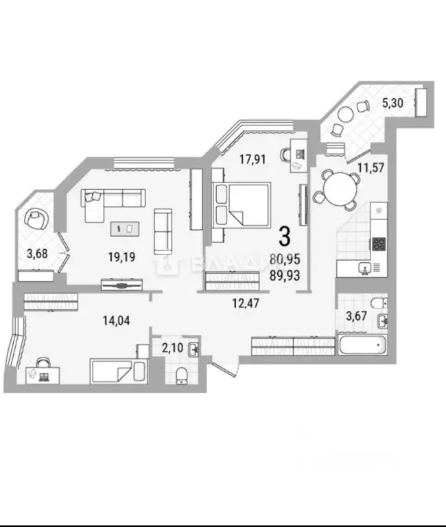 3-к кв. Саратовская область, Балаково Комсомольская ул., 65 (79.8 м) - Фото 0