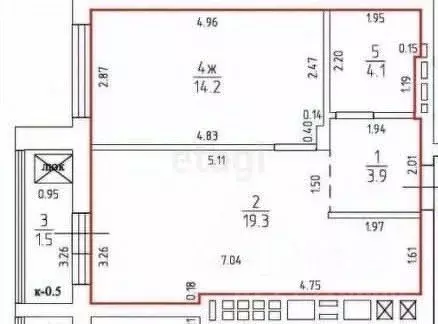 1-к кв. Калининградская область, Калининград Закатная ул., 29к3 (41.5 ... - Фото 2