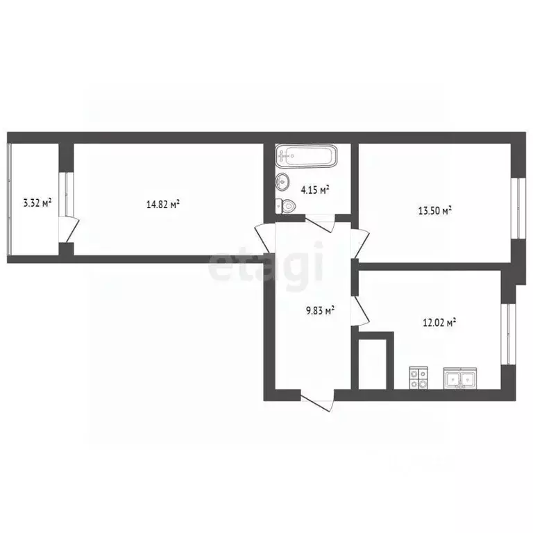 2-к кв. Калининградская область, Калининград Новгородская ул., 3Ак5 ... - Фото 2