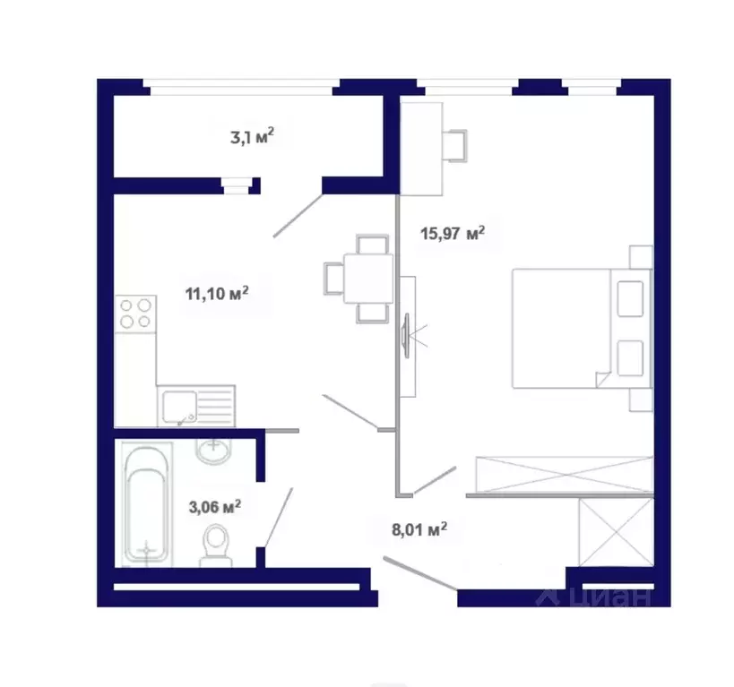 1-к кв. Иркутская область, Иркутский муниципальный округ, Маркова рп, ... - Фото 1