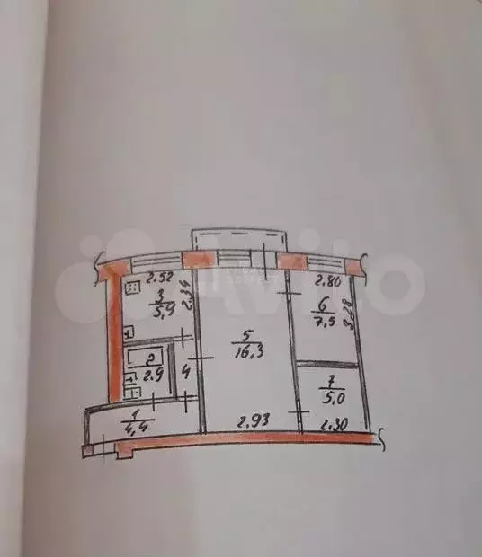 2-к. квартира, 43,4 м, 3/5 эт. - Фото 0