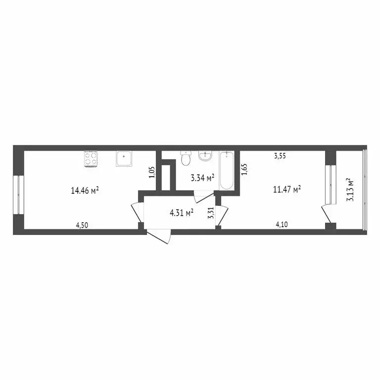 1-комнатная квартира: Калининград, улица Олега Кошевого, 30 (36 м) - Фото 0