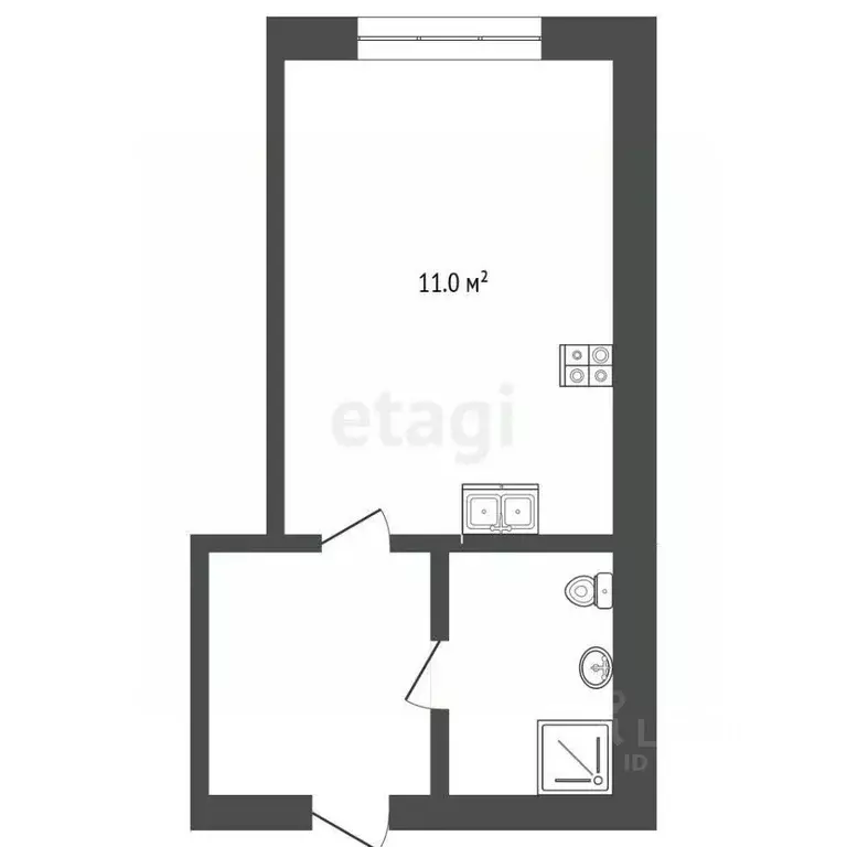 Студия Тюменская область, Тюмень Севастопольская ул., 2к4 (21.6 м) - Фото 2