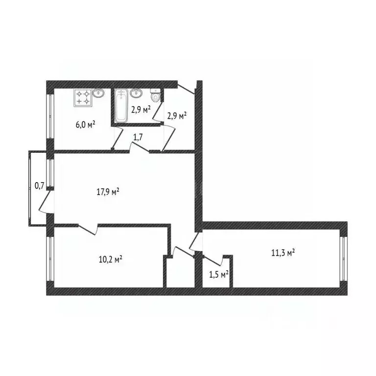 3-к кв. Брянская область, Клинцы ул. Урицкого, 39 (56.0 м) - Фото 1