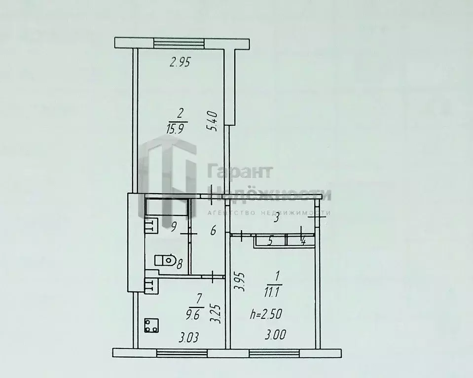 2-к кв. Мурманская область, Мурманск ул. Гончарова, 15 (48.0 м) - Фото 2