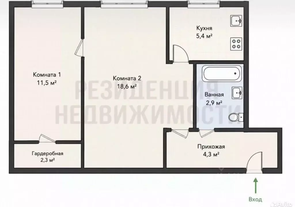 2-к кв. Самарская область, Самара Революционная ул., 54 (45.2 м) - Фото 2