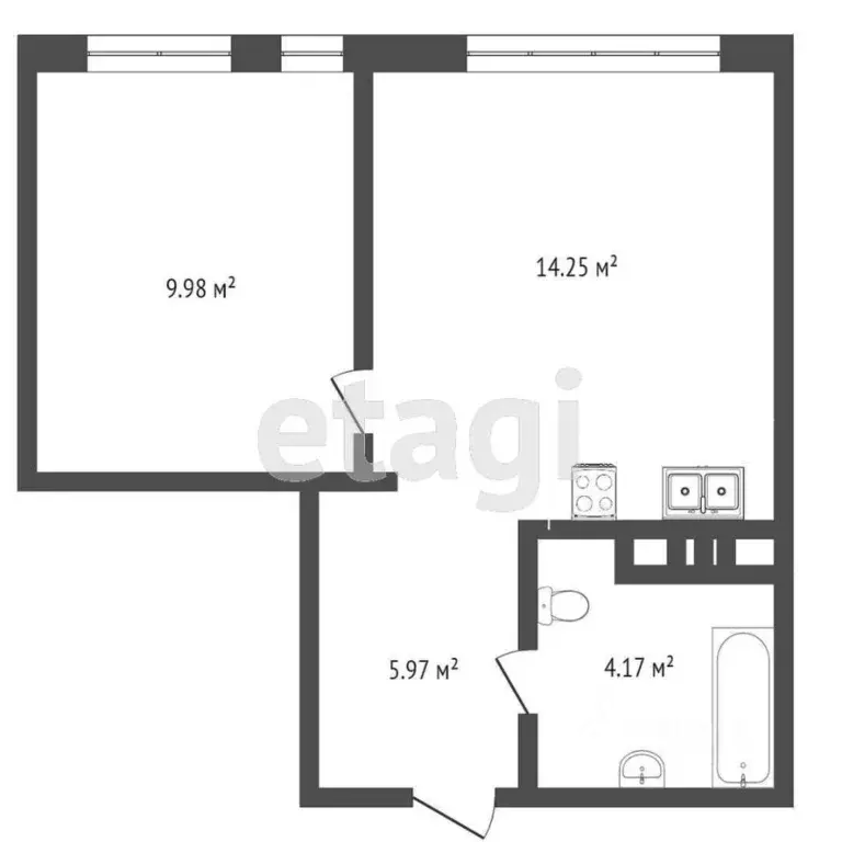 1-к кв. Тюменская область, Тюмень ул. Алматинская, 4 (34.0 м) - Фото 1