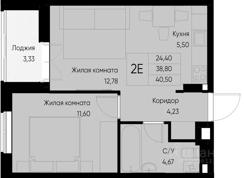 2-к кв. Татарстан, Зеленодольский район, Васильево муниципальное ... - Фото 0