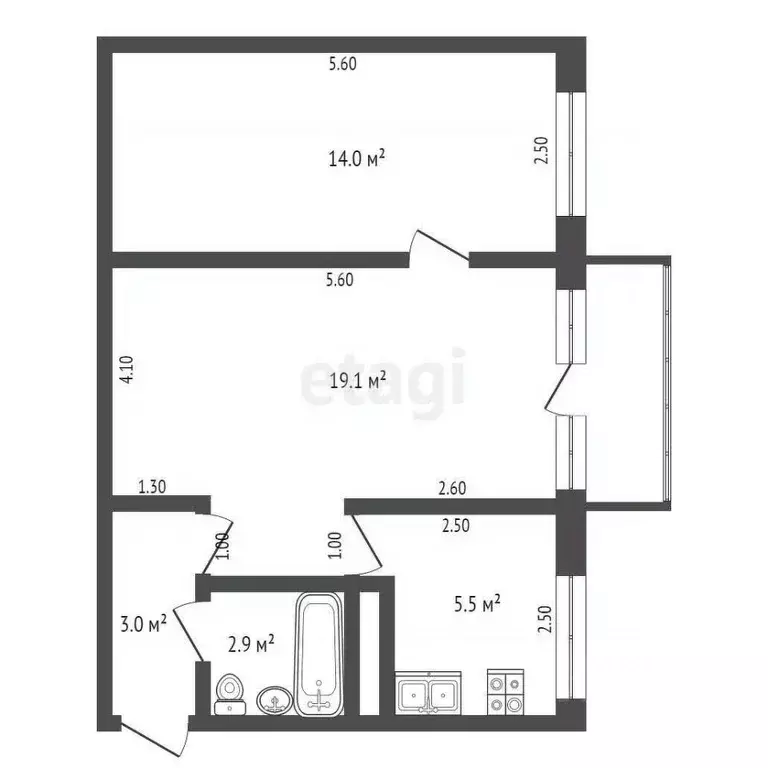 2-к кв. Орловская область, Орел ул. Антонова, 5 (44.5 м) - Фото 2